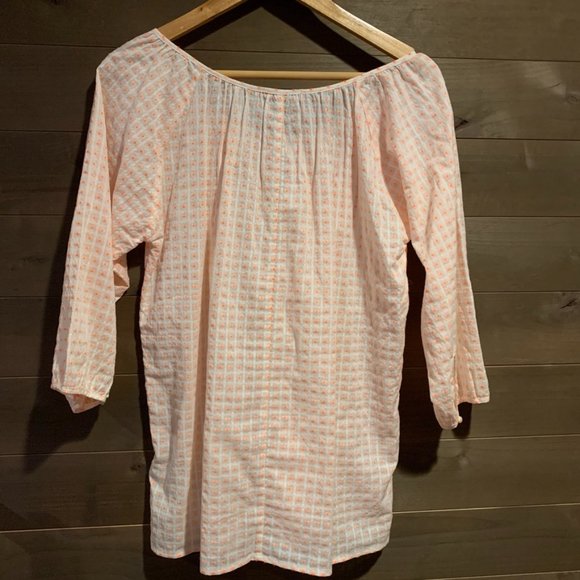 J CREW Boho Neon Dot Peasant Tassel Tie Top Shirt - Picture 3 of 6